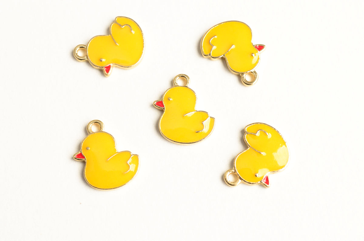 Mini Rubber Duck Earrings Yellow