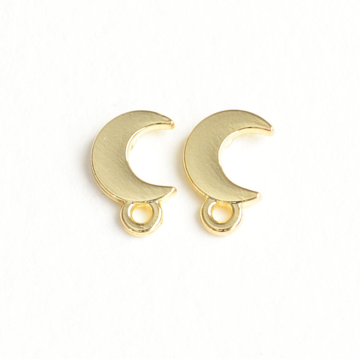 2 Pieces Moon earring findings for jewelry making. Best gift for her. 8045