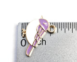 Purple Bird Charm, Enamel Gold Toned, 19mm x 15mm - 4 pieces (1280)