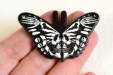 Moth Skull Charm, Black Acrylic Pendants, 51x33mm, 2 pieces (2093)