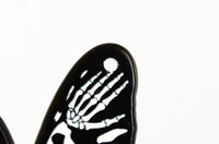 Moth Skull Charm, Black Acrylic Pendants, 51x33mm, 2 pieces (2093)