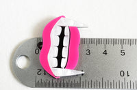 2 Vampire Teeth Pendants, 43x41mm (2096)