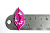 2 Vampire Teeth Pendants, Pink Lips With Fangs, 19x45mm (2116)