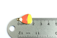 Candy Corn Charms, Gold Tone Enamel Halloween Charm, 21x13m - 4 pieces(2123)