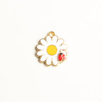 Daisy flower with ladybug charm