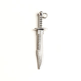 Silver tone knife charm