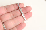 Knife Charm, Silver Tone, 43mm x 10mm - 10 pieces (1547)