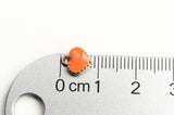 Tiny Orange Heart Charms, Gold Toned Enamel Valentine Charms, 8 mm x 7.5 mm  (1554)