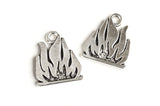 Campfire Charms, Silver Tone, 19x16mm - 10 pieces (1613)