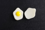 Fried Egg Cabochons, Miniature Resin Food, 13x11mm - 10 pieces (1639)