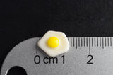 Fried Egg Cabochons, Miniature Resin Food, 13x11mm - 10 pieces (1639)