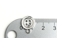 Round Button Charms, Silver Tone, 12.5mm - 10 pieces (1640)