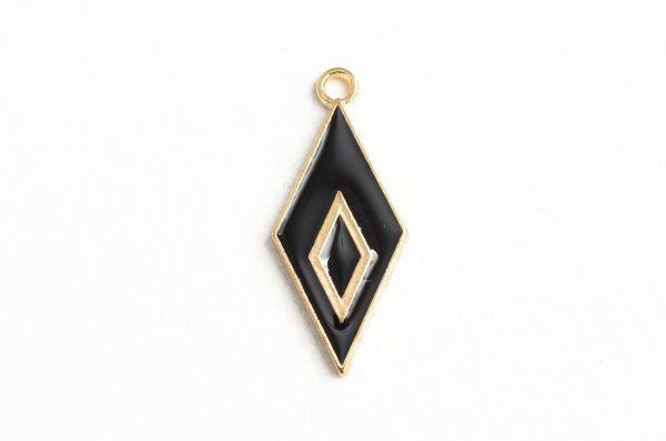 black enamel diamond shaped charms @paperdogsupplyco