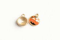 Jack o Lantern Charms, Gold Tone 13x11mm (1729)