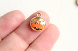 Jack o Lantern Charms, Gold Tone 13x11mm (1729)