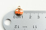 Jack o Lantern Charms, Gold Tone 13x11mm (1729)