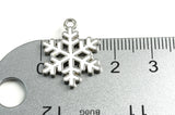 White Snowflake Charm, Antique Silver Tone, 20x16mm (1824)