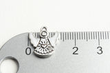 Angel Charm, Silver Tone Doll Charms With Heart and Wings, 14x13mm - 10 pieces (1836)