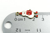 Snowman Charm, Winter Holiday Snow Man With Red Drum, 25x11mm (1841)