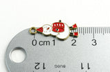 Snowman Charm, Winter Holiday Snow Man With Red Drum, 25x11mm (1841)