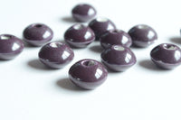 Dark Purple Beads, Porcelain Spacer Beads, Large Beads - 5 pieces (PB10-24L)