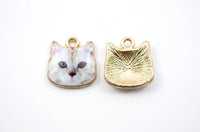 Cat Charms, Realistic White Cat - 4 pieces (246)