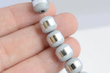 Silver Electroplate Beads, Round Brushed Beads, 8mm - 20 beads (231B)