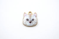 Cat Charms, Realistic White Cat - 4 pieces (246)