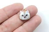 Cat Charms, Realistic White Cat - 4 pieces (246)