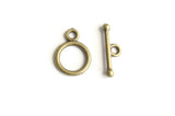 Bronze Toggle Clasps, Antique Brass Plated Clasps - 20 sets (F039)