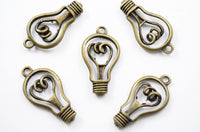 Bronze Lightbulb Charm - 4 pieces (310)