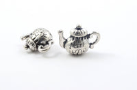Teapot Charms, Silver Tea Pot Charms, 8 pieces (316)