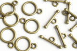 Bronze Toggle Clasps, Antique Brass Plated Clasps - 20 sets (F039)