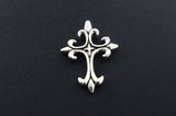 Cross Charm, Silver Cross Pendant, Fancy Crucifix, Rosary Findings - 4 pieces (358)