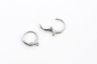 Stainless Steel Huggie Hoop Earrings, Stainless Steel Round Leverback Ear Wires, 10 pieces (5 pair)