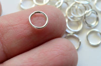 Silver Toned Jump Rings 6mm Outer Diameter - 100 pieces