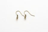 Bronze Earring Hooks, Fishhook Ear Wires, Antique Brass Earring Findings, Nickel Free - 50 pieces (25 pair)