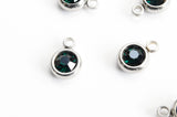 May Birthstone Charms Emerald Crystal Stainless Steel 8mm x 6mm - 5 pieces (527)