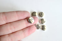 Zodiac Beads Full Set Antique Silver 11mm (551)