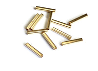 Brass Tube Beads, Square Hole, 12mm,  25 pieces (661)
