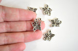 Butterfly Charms, Silver Tone, 15mm x 12mm - 10 pieces (697)
