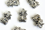 Dragon Charms, Antique Silver plated, 15mm - 10 pieces (706)