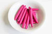 Pink Stick Beads, Dyed Howlite Point, 40mm - 12 pieces (B004E)