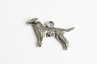 Standing Dog Charm, Antique Silver Tone, 23mm x 15mm - 10 pieces (778)