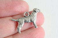Standing Dog Charm, Antique Silver Tone, 23mm x 15mm - 10 pieces (778)