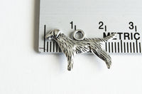 Standing Dog Charm, Antique Silver Tone, 23mm x 15mm - 10 pieces (778)