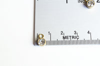 April Rhinestone Charms, Gold Toned Stainless Steel, 10mm x 6mm - 2 pieces (803)