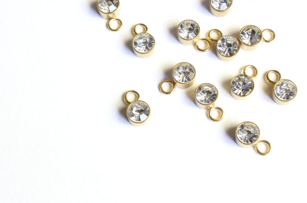 6mm Rhinestoned Charm - Each