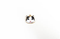 Cat Charms, Picture Face, Gold Toned - 4 pieces (823)