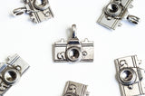 Camera Charms, Antique Silver Tone, 20mm x 21mm - 8 pieces (816)